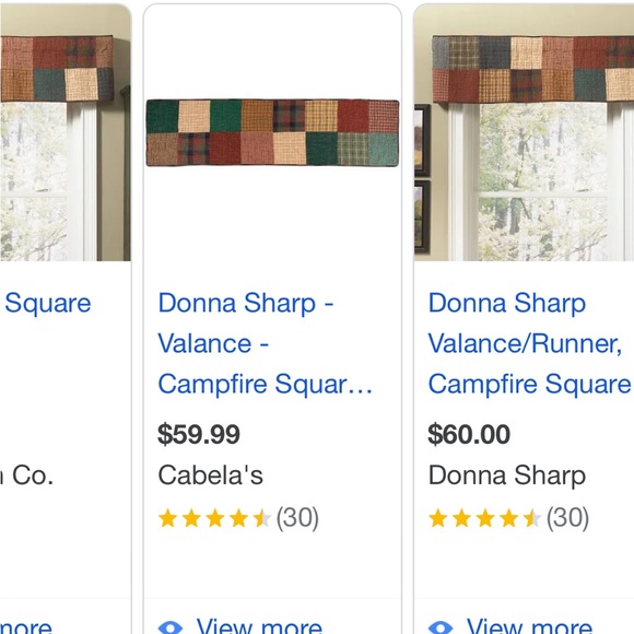 RUSTIC PRIMITIVE LODGE-CAMPFIRE QUILTED  FROM DONNA SHARP Valance /Table Runner - Picture 4 of 5